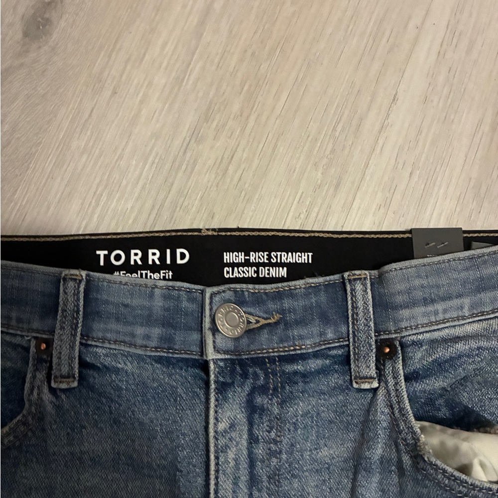 Torrid High Rise Distressed Jeans in Blue - Picture 4 of 7